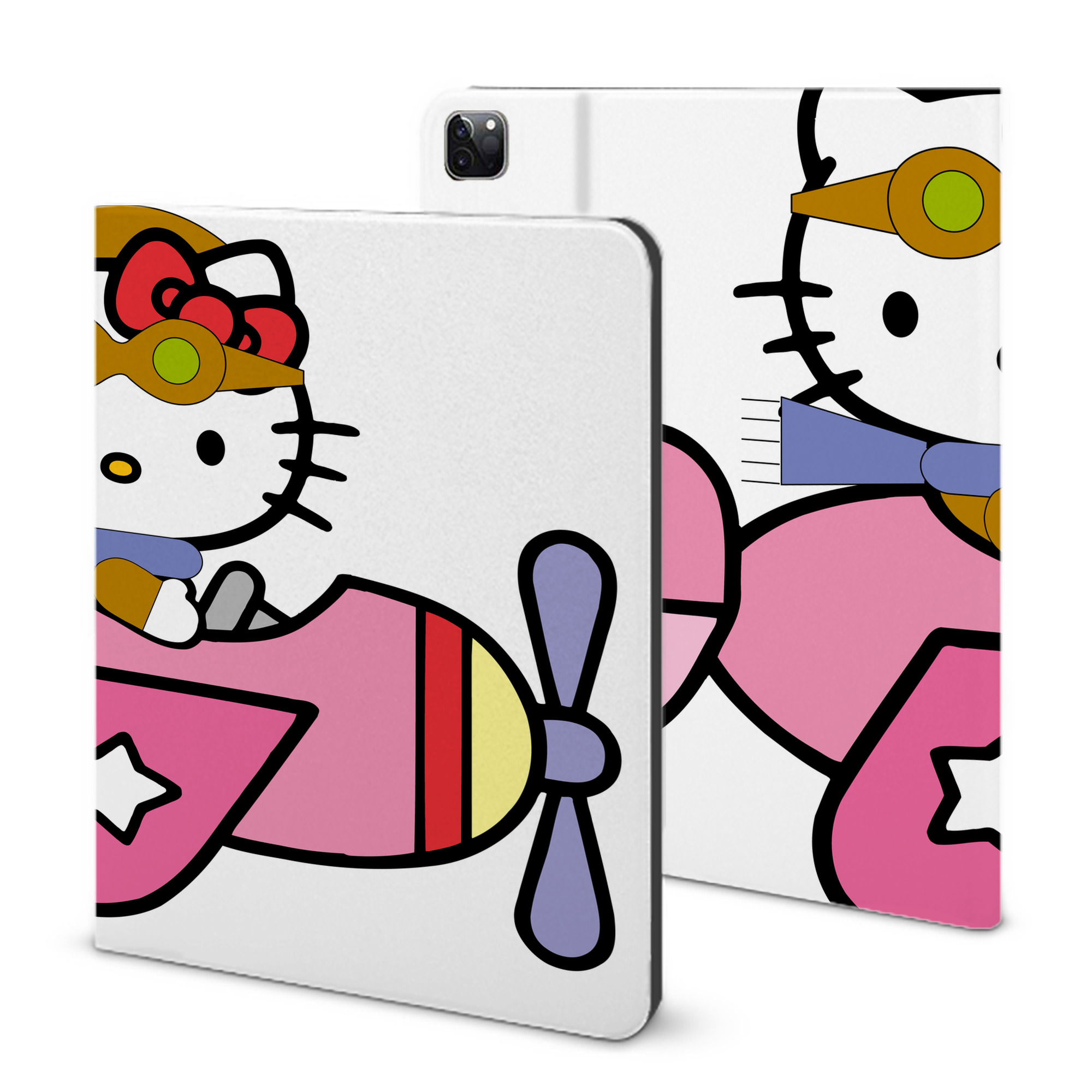（画像用） Hello Kitty ハローキティ IPad ケース ブック型 PUレザー TPU 耐衝撃 軽量 薄型 ペン収納なし 全面保護 IPad 各モデル対応